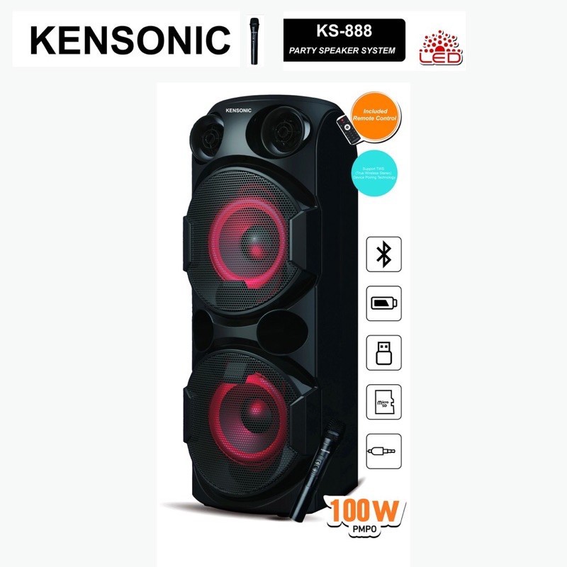 !!สินค้าหมด!!ลำโพงบลูทูธ Kensonic รุ่น KS-888 แถมไมค์ลอย