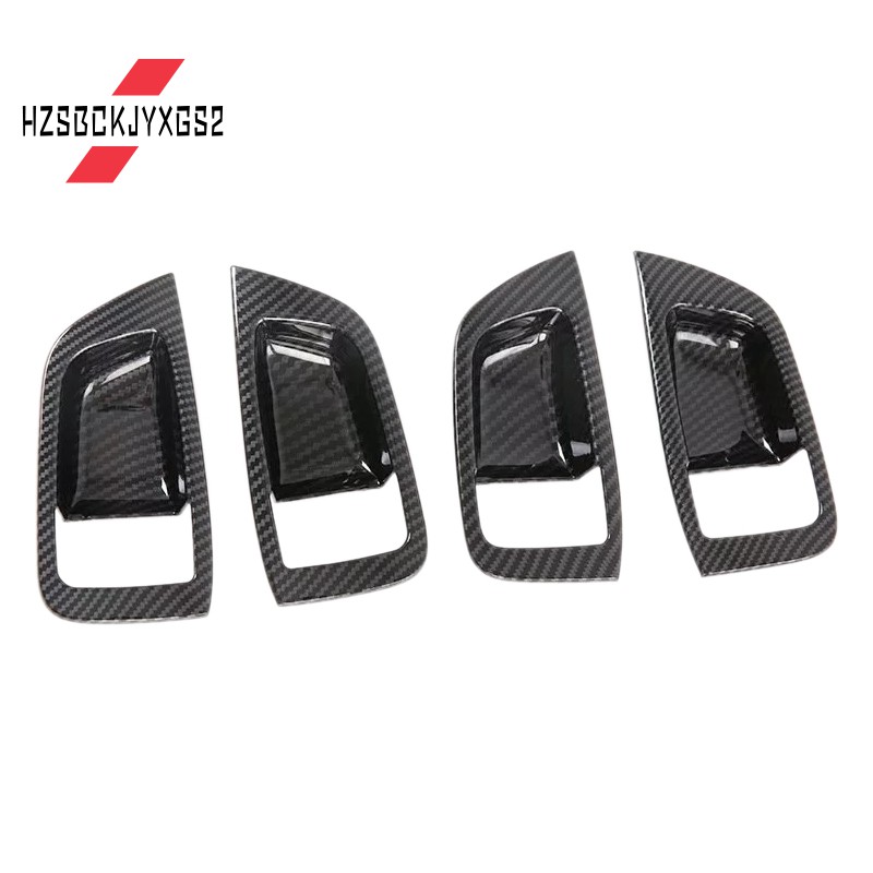 -สําหรับ Mitsubishi Pajero Sport 2020 4PCS คาร์บอนไฟเบอร์ ABS รถประตูชาม Protector ฝาครอบ Trim Moldings จัดแต่งทรงผมรถ