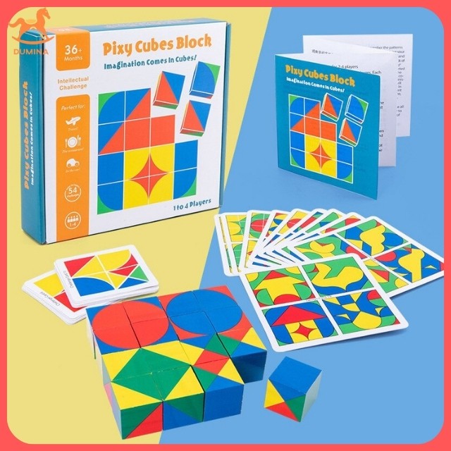 Pixy Cubes - ของเล่นไม้ฝึกการคิดเชิงพื้นที่สามมิติ Pixy Cubes Block