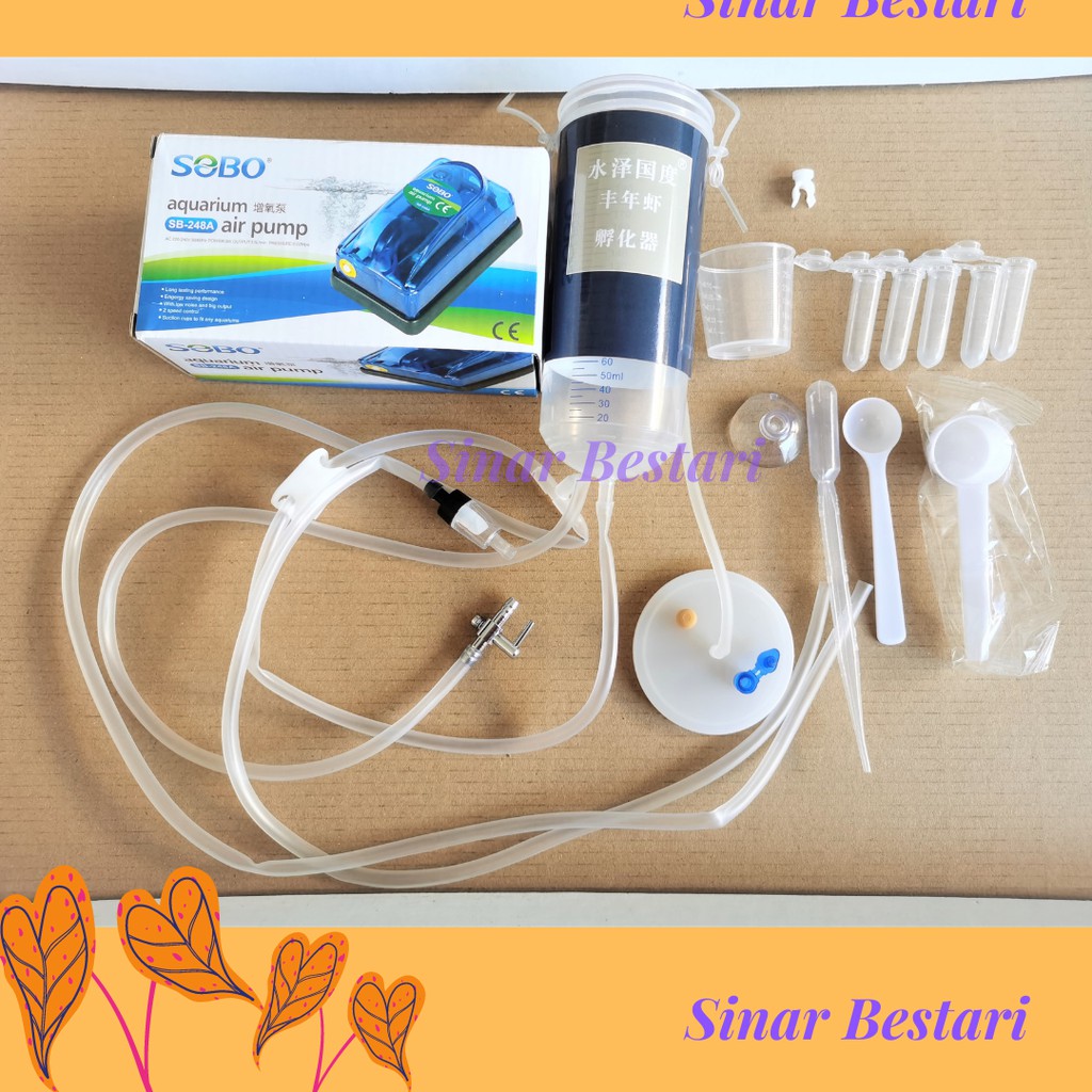 A Set BBS Artemia Hatching set Brine Shrimp Set Tetas BABY Fish Food Hatch pam Pump guppy ikan laga 