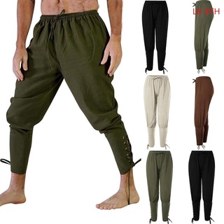 Mens Ankle Banded Pants Medieval Viking Navigator Trousers