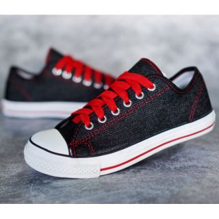 SIZE37-45 รองเท้าสไตส์Converse ยี่ห้อLEO รองเท้าผ้าใบ รหัส955 สียีนส์แถบแดง