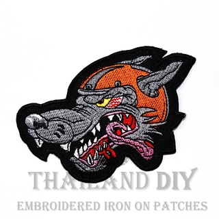 🐺 ตัวรีดติดเสื้อ หัวหมาป่า หมาป่า นักแข่ง มอเตอร์ไซค์ Riders Wolf Patch งานปัก WOP DIY ตัวรีด อาร์มติดเสื้อ แจ็คเก็ต เท่