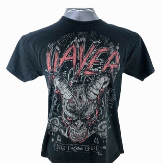 ขายดี!ขายดี เสื้อยืดลําลอง แขนสั้น พิมพ์ลาย Slayer Demon Head Not Of This God สีดํา KHbfie53JDflho25S-5XL