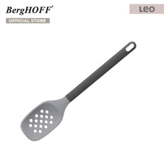 BergHOFF ทัพพีมีรูซิลิโคนและไนล่อน รุ่น Leo ทนทาน 33 ซม. สีเทา มือจับสีดำ 3950103