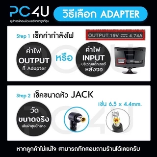 Samsung (จอ) หัว6.5x4.4mm. 14V ใช้ได้ทั้ง 3A/2.14A/1.79A/1.78A/1.43A (พร้อมสายAC) Monitor Adapter อะแดปเตอร์ซัมซุง