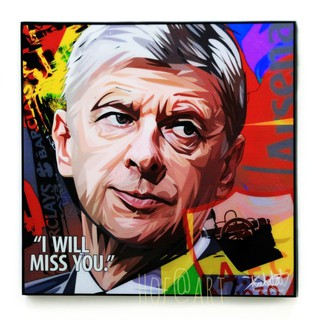 Arsene Wenger อาร์เซน เวนเกอร์ อดีต โค้ช Arsenal อาร์เซนอล รูปภาพ​ติด​ผนัง​ pop art ฟุตบอล​ กรอบรูป​​ ของขวัญ รูปภาพ