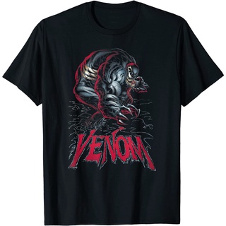 แขนสั้นcrew neckเสื้อยืด พิมพ์ลายกราฟิกโลโก้ Marvel Venom Lurking The Street Shadows สําหรับผู้ใหญ่S-XXXXL