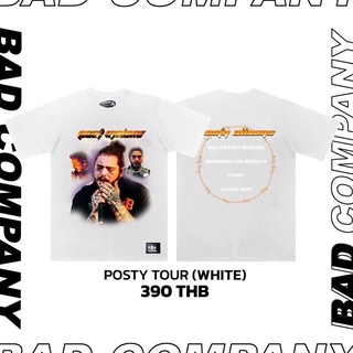 เสื้อยืดสีขาวHB HH Badcompany tour life: เสื้อทัวร์สกรีนลาย "postmalone" เสื้อยืดคอกลม เตรียมจัดส่งS-4XL