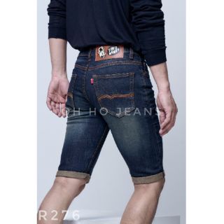 jeans กางเกงยีนส์ขาสามส่วน ผ้ายืดสีสนิมเขียว (งานป้ายTim) รหัส R276