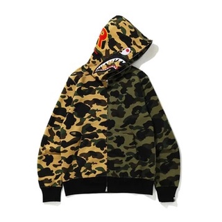 PROSPER - BAPE 1st Camo Half Shark Full Zip Hoodie Green Yellow