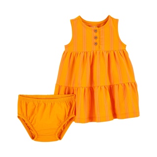 Carters Dress 1Pc Yellow L8 คาร์เตอร์เสื้อผ้าชุดกระโปรงมีลาย