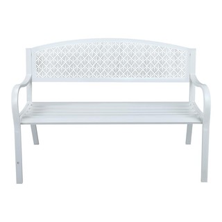 Chair table STEEL BENCH SPRING FERORA WHITE Outdoor furniture Garden decoration accessories โต๊ะ เก้าอี้ ม้านั่งสนาม SPR