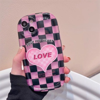 เคสโทรศัพท์มือถือ ลายตารางหมากรุก สีชมพู สําหรับ iPhone 12 13 11 Pro Max X Xs Max Xr