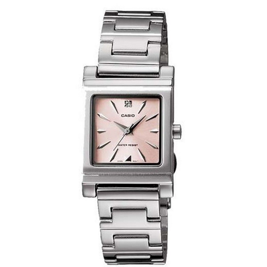 Casio Standard นาฬิกาข้อมือผู้หญิง สายสแตนเลส รุ่น LTP1237D-4 - สีเงิน/ชมพู