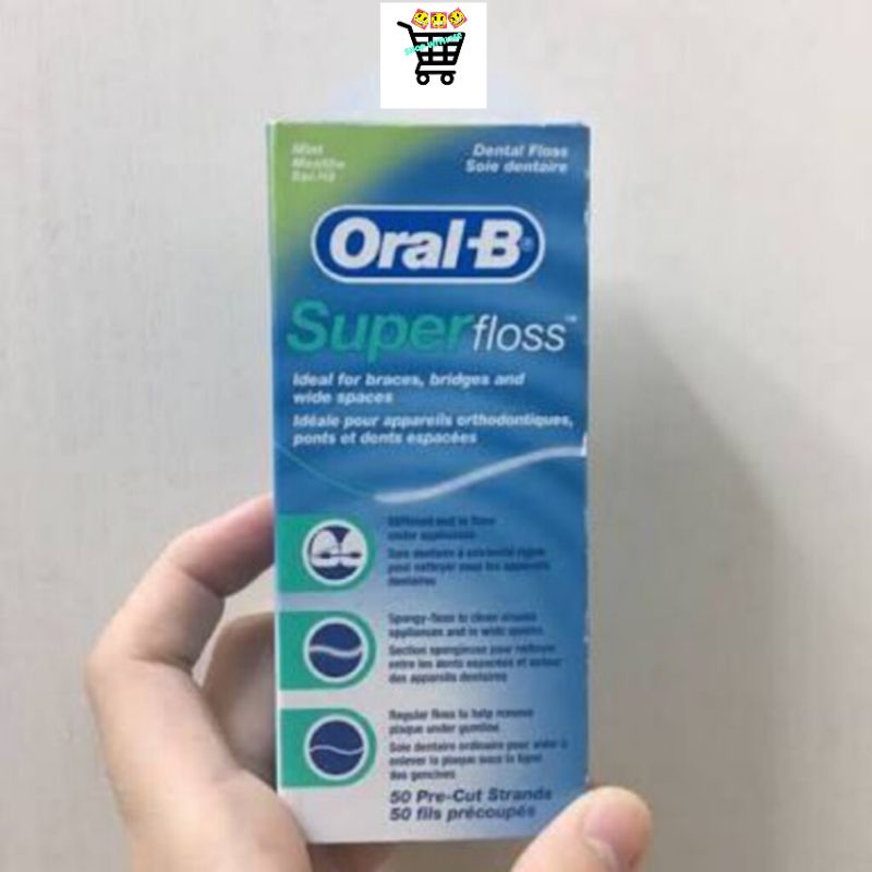 Oral-B Super Floss waxed mint 50pcs ออรัลบี ซูเปอร์ฟลอส