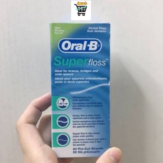 Oral-B Super Floss waxed mint 50pcs ออรัลบี ซูเปอร์ฟลอส