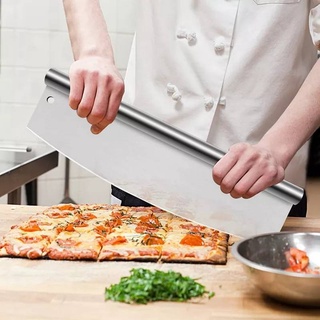 ที่ตัดขนม  มีดตัดอเนกประสงค์ ที่ตัดพิซซ่าขนาดใหญ่สแตนเลส 430 (Pizza Knife) พร้อมฝาครอบ ยาว 14 นิ้ว