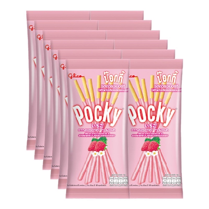 ป้อกกี้ Pocky ป๊อกกี้ พีจอย 12ซอง บิสกิตแท่งเคลือบ ช็อกโกแลต สตรอเบอร์รี่ ขนม ของกิน Chocolate ราคา ถูกที่สุด ดีลบีเคเค แกลเลอรีภาพที่ 4