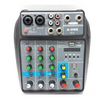 A-ONE มิกเซอร์ MIXER 4-channel MP3 USB SD มีBluetooth รุ่น w-4 BEST AUDIO