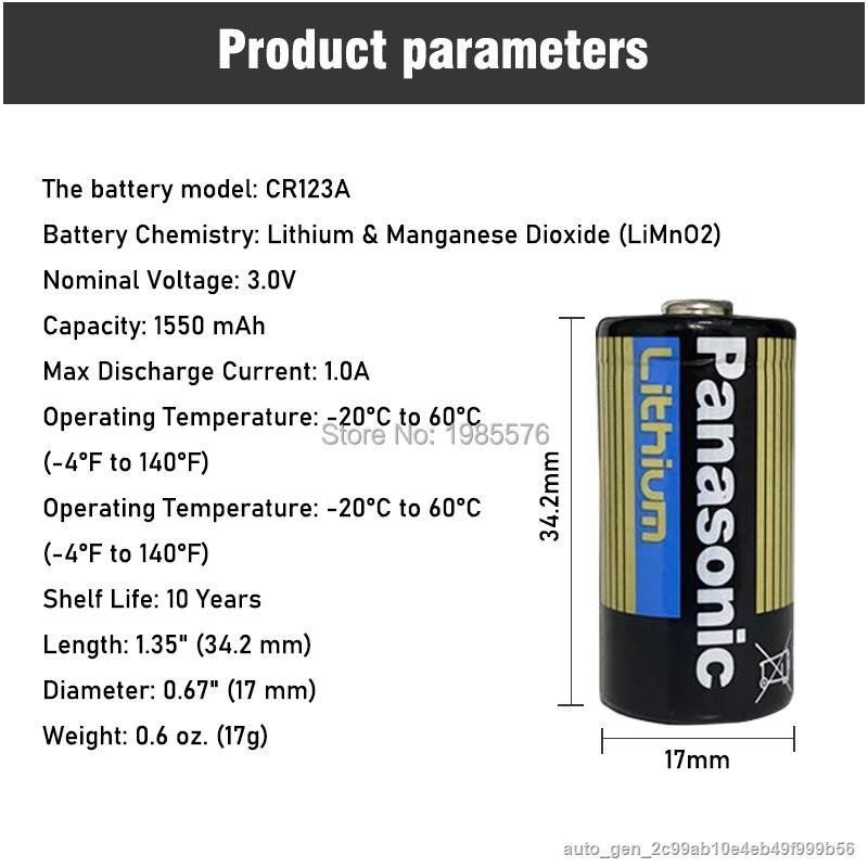 5pc Panasonic Al Cr123a Cr123 123a Cr 123 A123 Cr17345 16340 3v Lithium