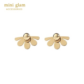 Miniglam Daisy Petal Metal Stud Earrings ต่างหูดอกเดซี่สีทองเมทัลลิค