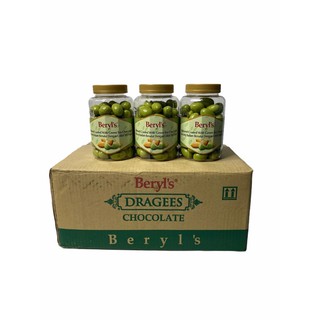 Beryls Almond Coated with Green Tea  Chocolate ชาเขียว 410g 1ลัง/บรรจุ 16ขวด ราคาส่ง ยกลัง สินค้าพร้อมส่ง!!