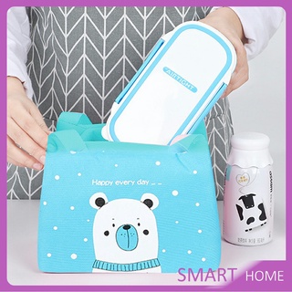 กระเป๋าข้าวกล่อง  มีบุฟอยฉนวนเก็บร้อน เย็น กล่องอาหารกลางวัน  Cartoon insulated lunch bag