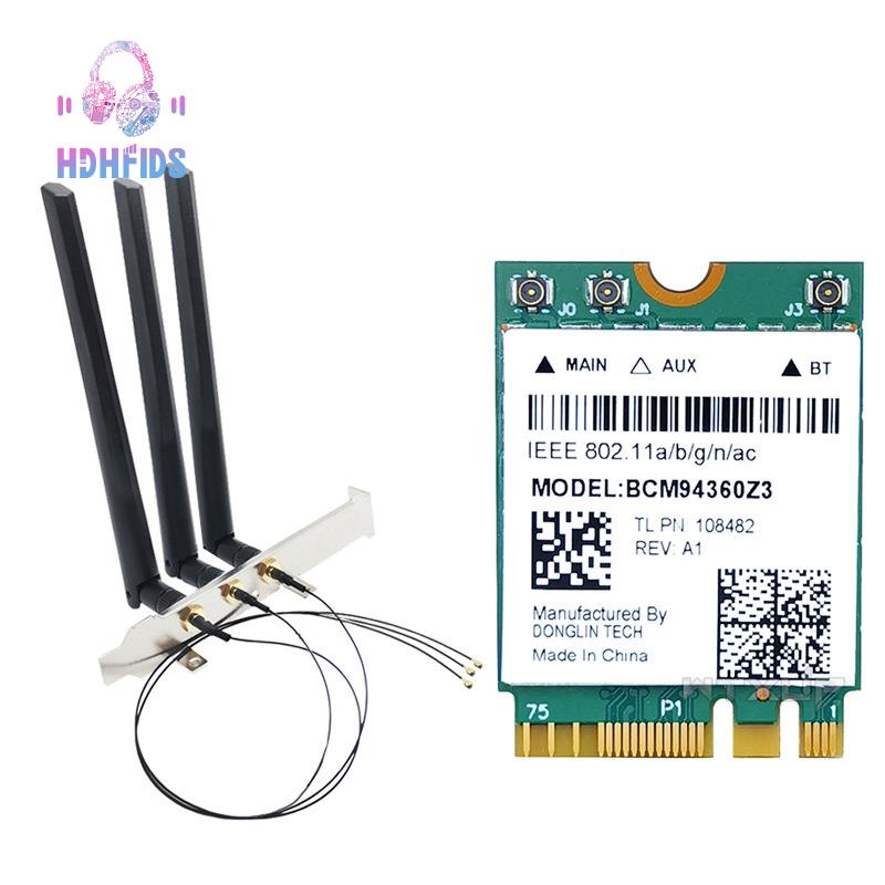 Dual Band 1200Mbps BCM94360NG BCM94360Z3 WiFi Card for MacOS 802.11Ac Bluetooth 4.0 Wireless Adapter Antenna Kit #7