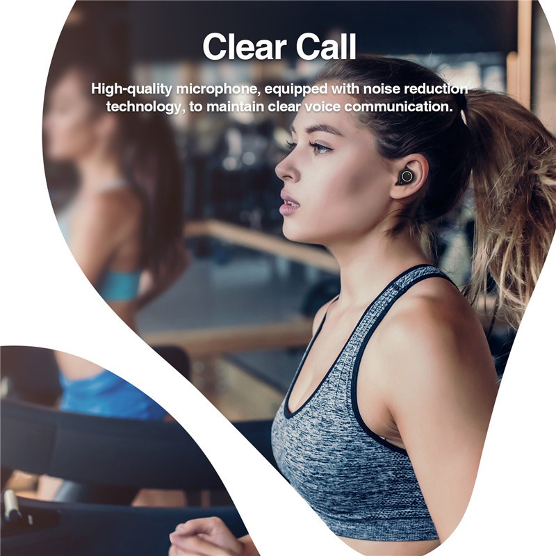 【พร้อมส่ง】หูฟังบลูทูธไร้สาย TWS Bluetooth 5.0 Earbuds Bass Stereo Sound หูฟังกีฬา หูฟังออกกำลังกาย เปิดและเชื่อมต่ออัตโน