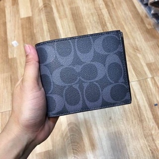 COACH COMPACT ID WALLET IN SIGNATURE CANVAS