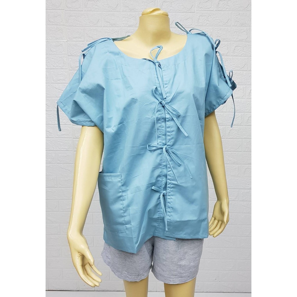 นอนใส่ได้  เสื้อผู้ป่วยติดเตียง ใส่ง่าย ไม่ต้องยกแขน ไม่ต้องงอแขน ผ้าฝ้าย Cotton 100% รอบตัว 42-52  ง่ายต่อการสวมใส่