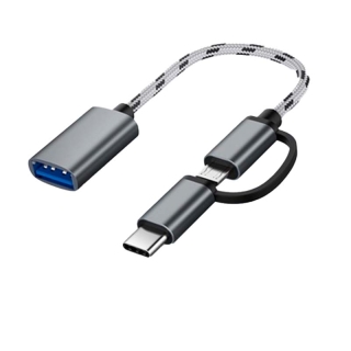 2 in 1 Type-C OTG TO USB 3.0 อินเทอร์เฟซ OTG สายอะแดปเตอร์ Fast ตัวเชื่อมต่อเพื่อส่งผ่าน Converter#T5