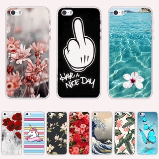 เคสโทรศัพท์มือถือ ซิลิโคนนิ่ม กันกระแทก ลายดอกไม้ทะเล A25 สําหรับ Apple Iphone 4 4s 5 5s se 2016