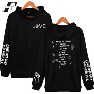 เสื้อกันหนาว มีฮู้ด แบบนิ่ม แต่งซิป ลาย Lil Peep K-pops 2019 เหมาะกับของขวัญวันวาเลนไทน์ สําหรับผู้ชาย 2022