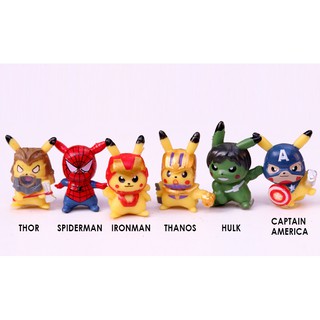 [Pikachu Hero] ตุ๊กตาฟิกเกอร์ Figure Model Pikachu พิคาจู ฮีโร่มาร์เวล Marvel การ์ตูน โมเดล ขนาดประมาณ 3*4ซม.