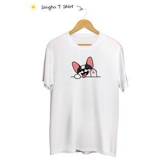 SINGHA T-Shirt เสื้อยืดกสรีนลาย Say Hi French