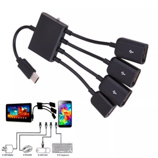 USB Type C สายเคเบิล OTG 4 พอร์ตฮับ USB 3.1 C ประเภท C ถึง USB 2.0 พอร์ตฮับแปลงสำหรับ Sansumg Xiaomi Huawei