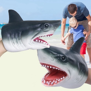 Shark Hand Puppet Toys เด็กยางนุ่มถุงมือสัตว์ของเล่นจำลองฉลามหุ่นมือ Animal