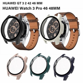 เคสกระจก ขอบแข็ง กันกระแทก สําหรับ Huawei Watch GT 3 2 Pro 2e 42 46 มม. Huawei Watch 3 Pro