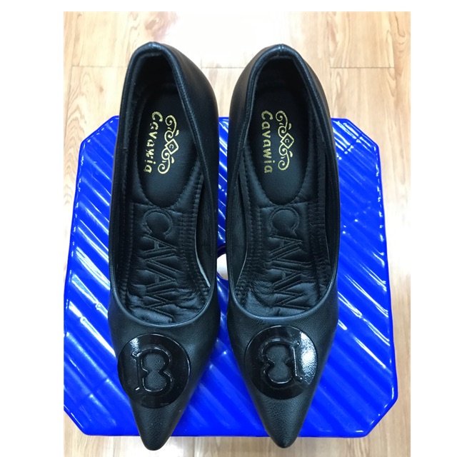 รองเท้าคัชชูแฟชั่น งาน cavawia สีดำ ส่งฟรี ลทบ
