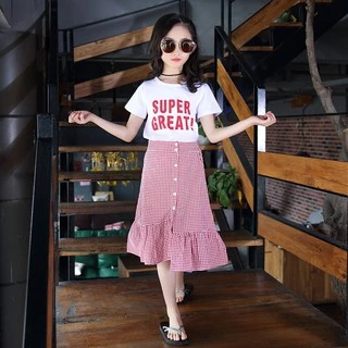 🚀ความนิยมล่าสุด [เสื้อและกางเกง] ชุดฤดูร้อนสำหรับเด็กผู้หญิง, กระโปรง, สไตล์ใหม่ปี 2022, กระโปรงสไตล์ตะวันตกสำหรับเด็กข