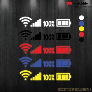 สติกเกอร์สัญญาณwifi/battery แต่งรถสะท้อนแสง3M สัญญานมือถือ แถบแบตเตอรี่ 100%