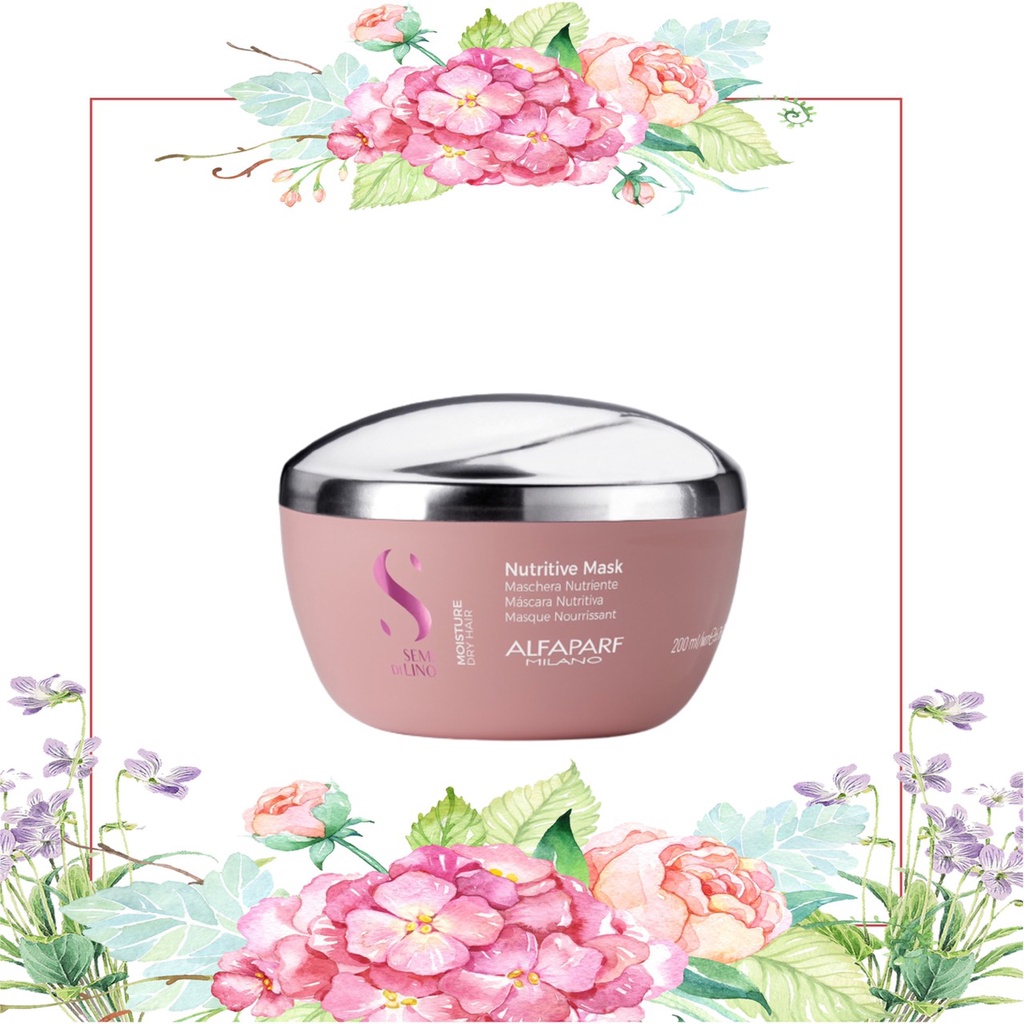 มาส์ค สำหรับผมแห้ง แห้งมาก แตกปลาย ALFAPARF SEMI DI LINO MOISTURE MASK 200 ML.