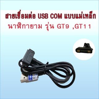 สาย เชื่อมต่อ USB ระหว่างคอมพิวเตอร์ และ  นาฬิกายาม HIP GT9 หรือ นาฬิกายาม HIP GT11 แบบเม่เหล็ก พร้อมอะดับเตอร์