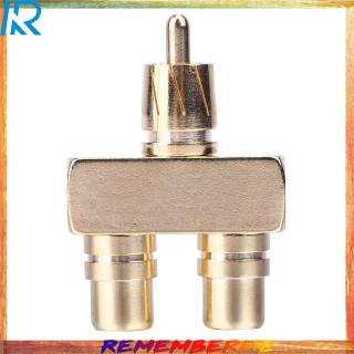 อะแดปเตอร์ RCA AV Audio Video Splitter 1 Male to 2 Female Converter Connector