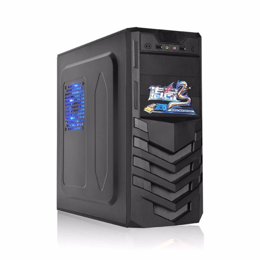 VENUZ micro ATX Computer Case VC3311 – Black/Red - รูปที่ 3