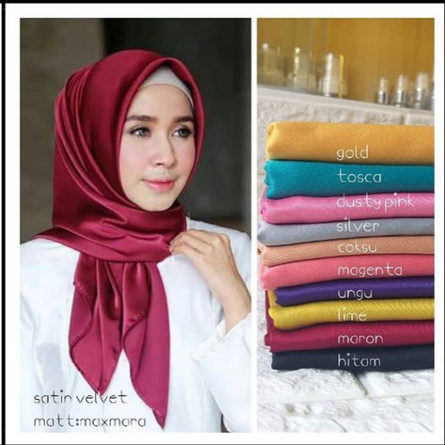 MAXMARA SATIN VELVET quadrangle