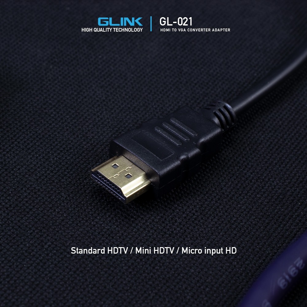 สายแปลง HDMI to VGA GLINK Converter Adapter GL021 (ประกันสินค้า 1 ปี