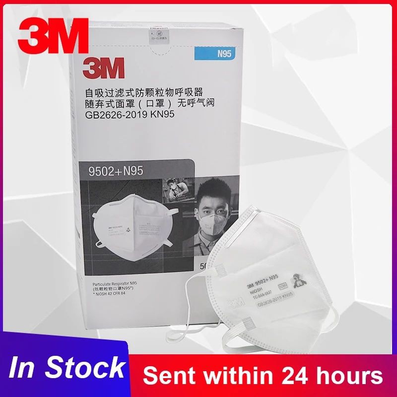 3M KN95 9502 + Particulate Matter Anti PM2.5 Smogป้องกันฝุ่นอุตสาหกรรมไวรัสไข้หวัดใหญ่.(แบบคล้องหัว)​